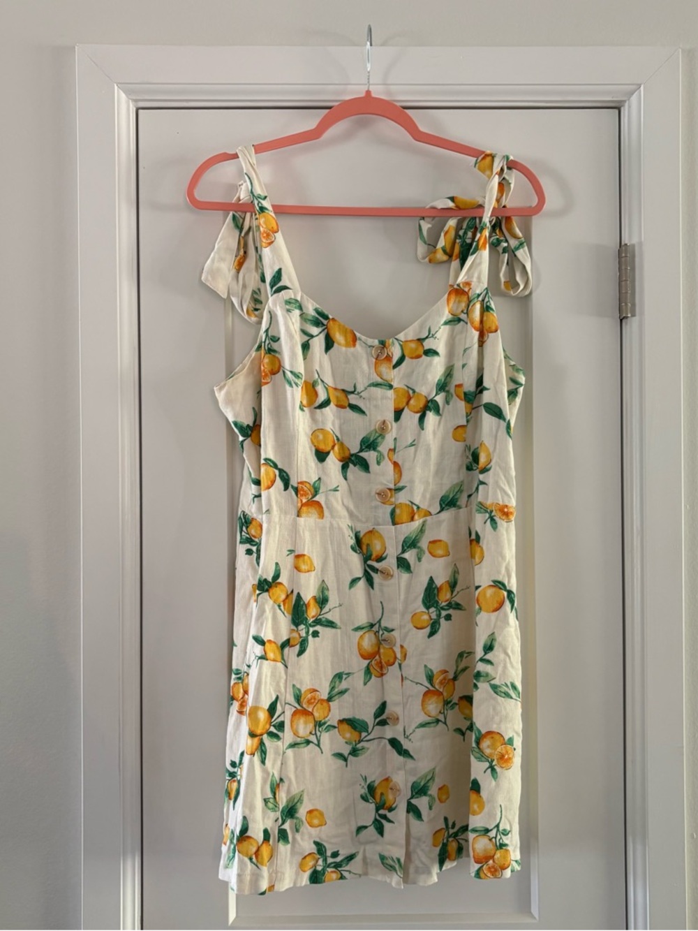 Skies Are Blue Women’s Lemon Print Tie-Shoulder Sundress‎ Mini